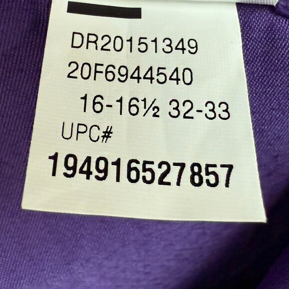 Van Heusen Flex Regular Fit Stretch Button Up Shirt Large Purple 16-16.5 32/33 - Picture 10 of 12